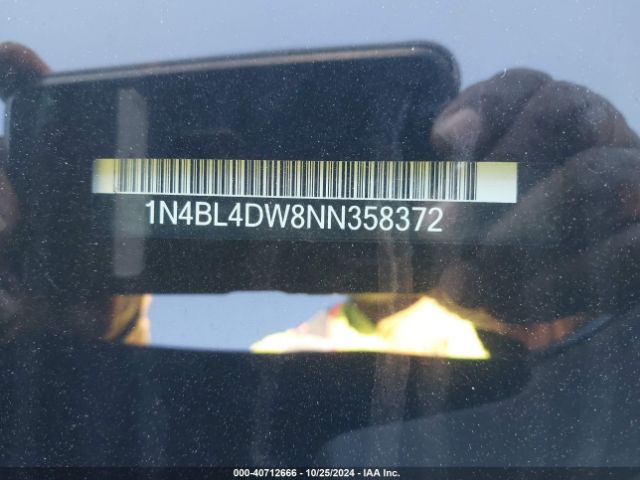 1N4BL4DW8NN358372 Nissan Altima Sv Intelligent Awd