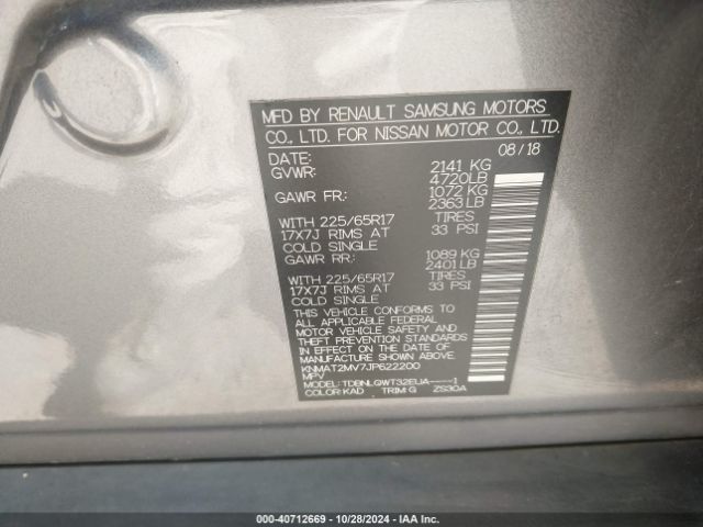 KNMAT2MV7JP622200 Nissan ROGUE SV