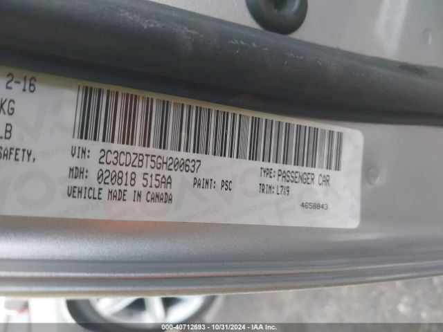 2C3CDZBT5GH200637 Dodge Challenger R/t