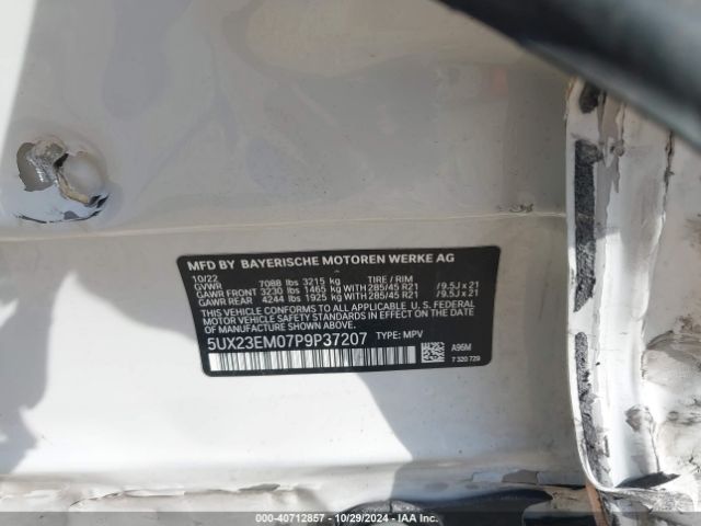 5UX23EM07P9P37207 BMW X7 Xdrive40i