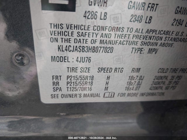 Buick Encore Preferred 2017 KL4CJASB3HB077020 Image 9