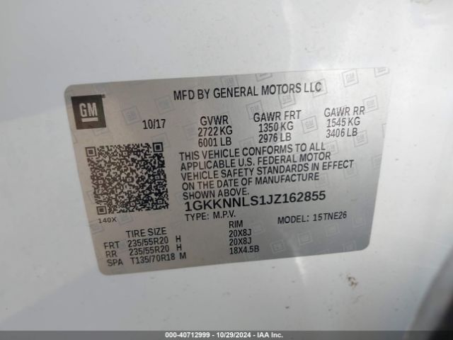 1GKKNNLS1JZ162855 GMC Acadia Slt-2