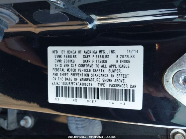 19UUB2F74FA006318 Acura Tlx V6 Advance