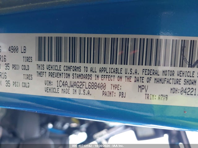 1C4AJWAG2FL688400 Jeep Wrangler Sport
