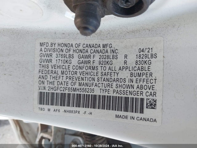 Honda Civic Lx 2021 2HGFC2F65MH556235 Image 9