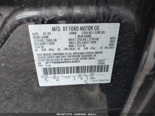 2024 FORD MAVERICK 3FTTW8B94RRA45851 Photo 8