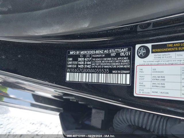 W1K6G7GBXMA055535 Mercedes-Benz S 580 4matic
