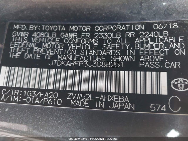 Toyota Prius Prime Plus 2018 JTDKARFP3J3088251 Image 9