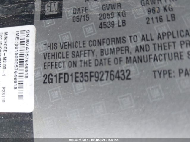 2G1FD1E35F9276432 Chevrolet Camaro 1lt