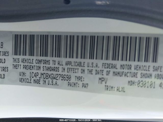 1C4PJMDBXGW279690 Jeep Cherokee Limited