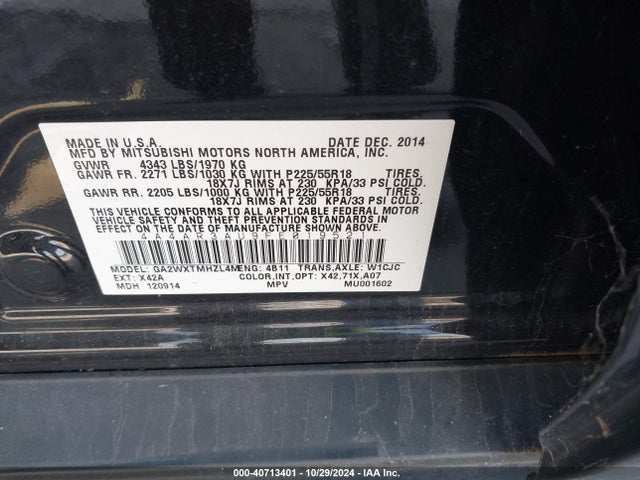 2015 MITSUBISHI OUTLANDER SPORT 4A4AR3AU9FE019521 Photo 8