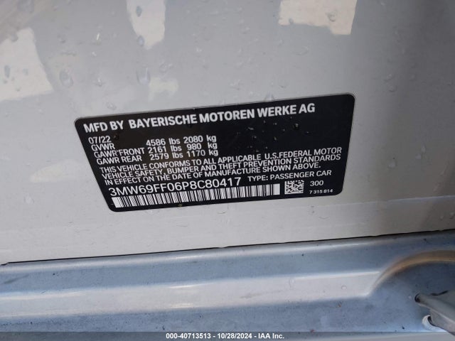 BMW 330I 2023 3MW69FF06P8C80417 Image 9