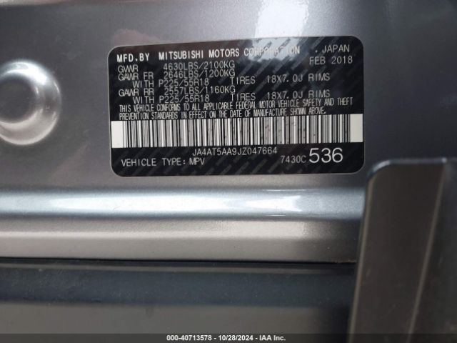 JA4AT5AA9JZ047664 Mitsubishi Eclipse Cross Se