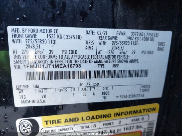 1FMJU1JT1MEA16798 Ford Expedition Xlt