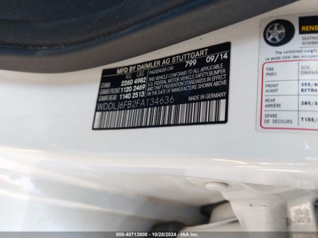 WDDLJ6FB2FA134636 Mercedes-Benz Cls 400