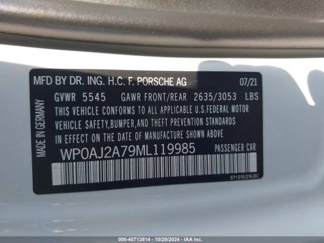 WP0AJ2A79ML119985 Porsche PANAMERA 4