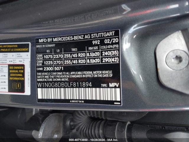 W1N0G8DB0LF811894 Mercedes-Benz GLC 300