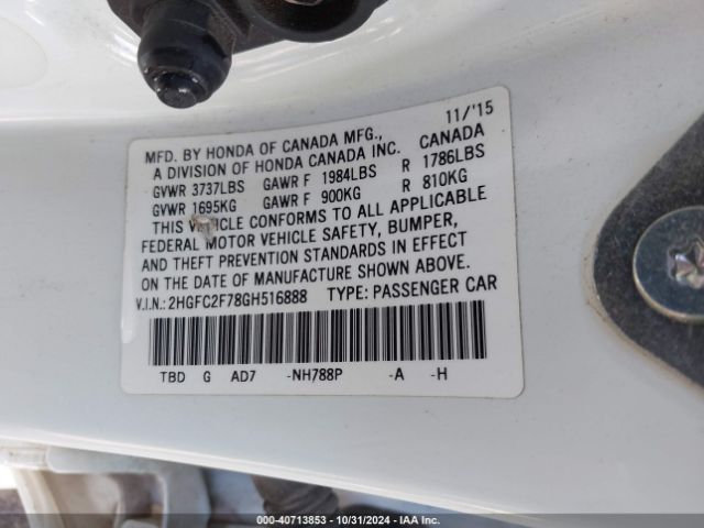 2HGFC2F78GH516888 Honda CIVIC EX