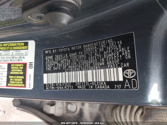 Toyota Corolla S Plus 2016 2T1BURHE1GC709781 Image 9