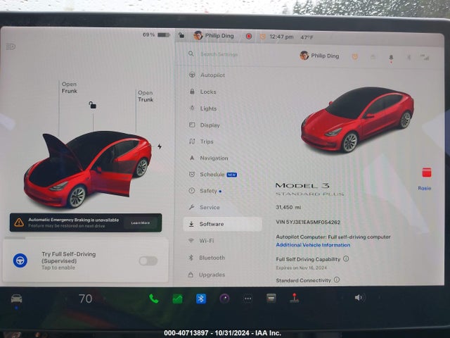 Tesla Model 3 Standard Range Plus Rear-wheel Drive 2021 5YJ3E1EA5MF054262 Image 19