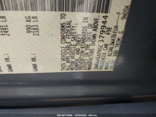 1N4AA6APXGC379944 Nissan Maxima 3.5 Sr