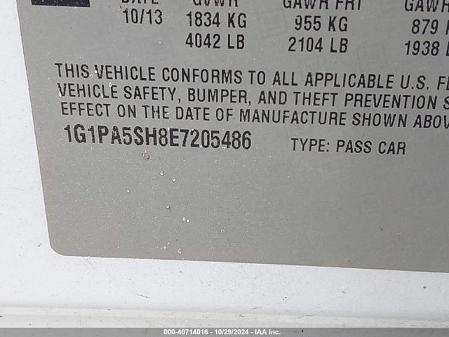 1G1PA5SH8E7205486 Chevrolet Cruze Ls Auto