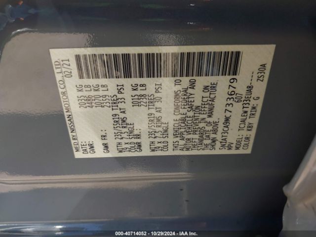 5N1AT3CA9MC733679 Nissan Rogue Sl Fwd