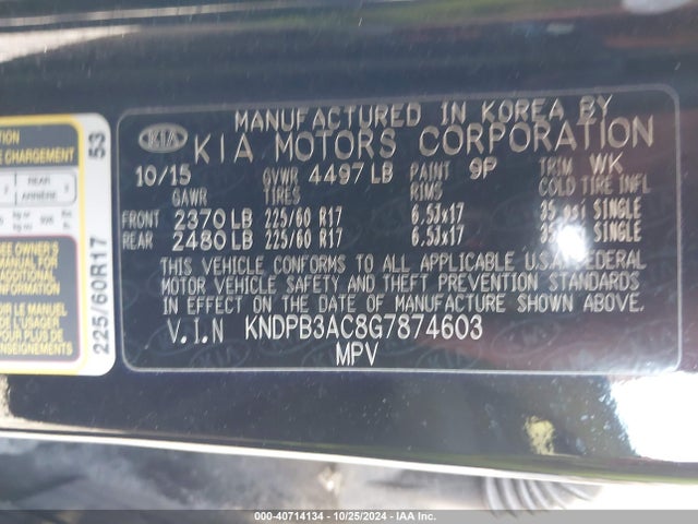 KIA Sportage Lx 2016 KNDPB3AC8G7874603 Image 9
