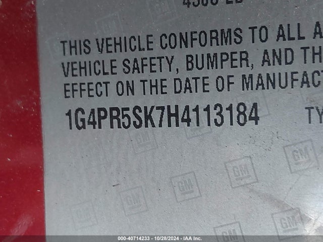 1G4PR5SK7H4113184 Buick Verano Sport Touring