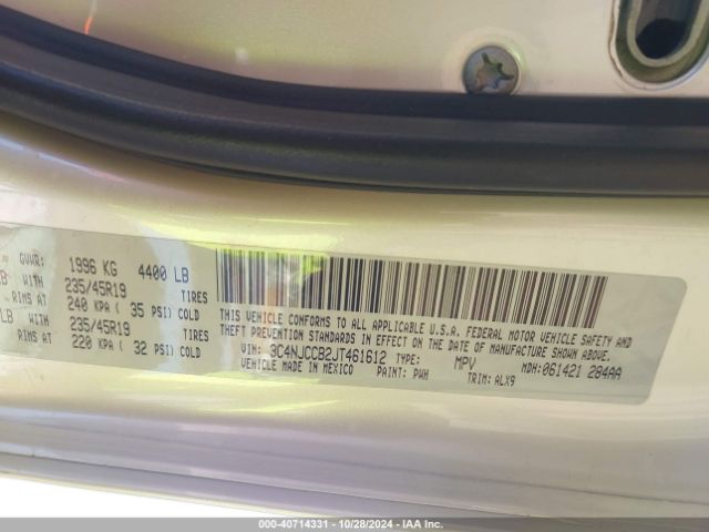 3C4NJCCB2JT461612 Jeep Compass Limited Fwd
