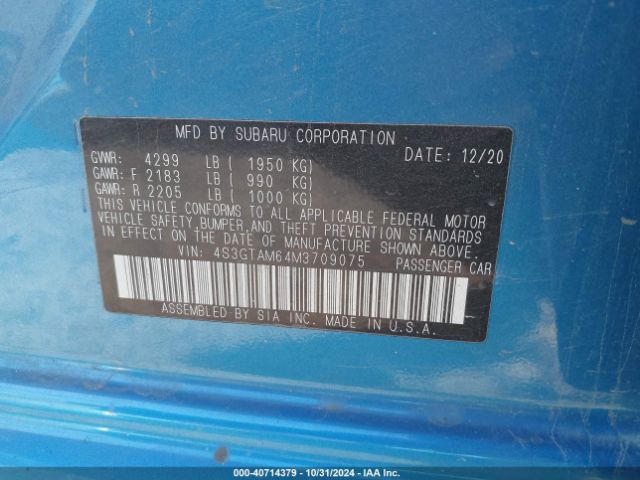 4S3GTAM64M3709075 Subaru Impreza Sport 5-door