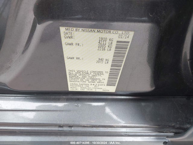 1N4AL3AP0EN342105 Nissan Altima 2.5 S