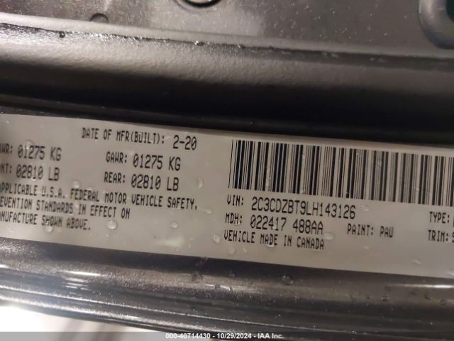 2C3CDZBT9LH143126 Dodge Challenger R/t