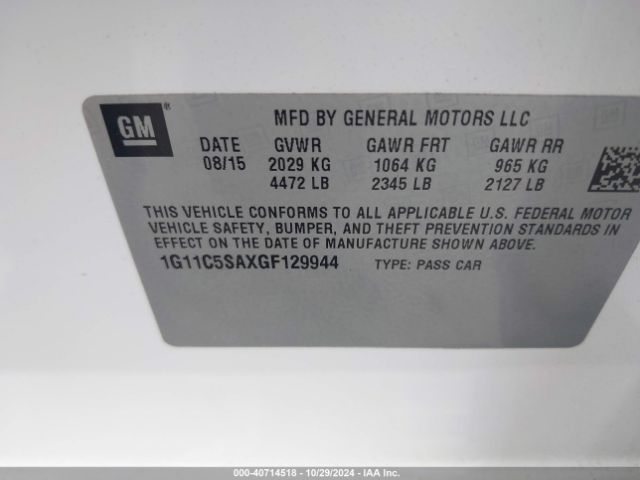 1G11C5SAXGF129944 Chevrolet Malibu Limited Lt