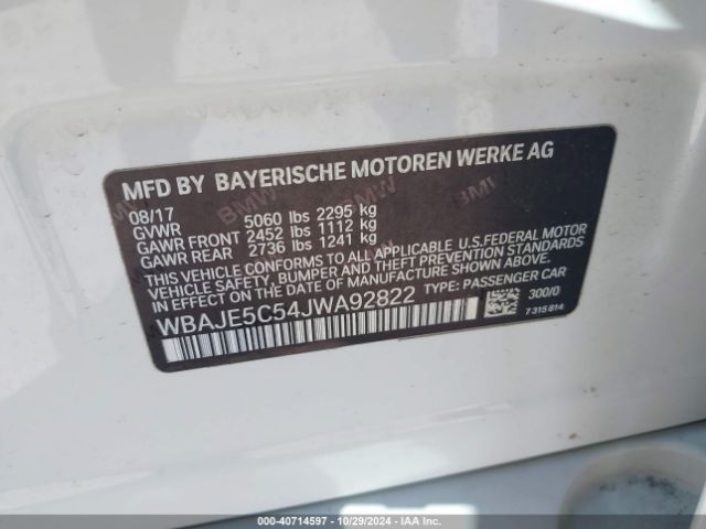 WBAJE5C54JWA92822 BMW 540I
