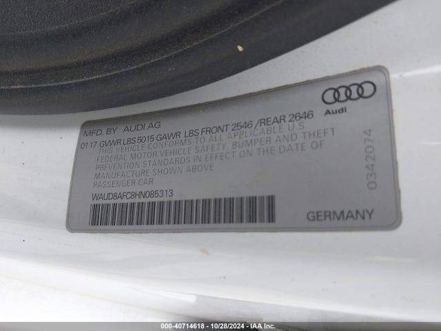WAUD8AFC8HN085313 Audi A6 2.0t Premium