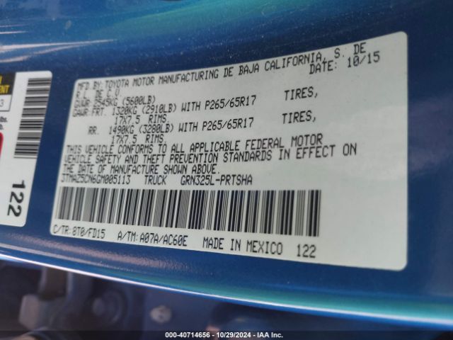 3TMAZ5CN6GM005113 Toyota Tacoma Trd Sport