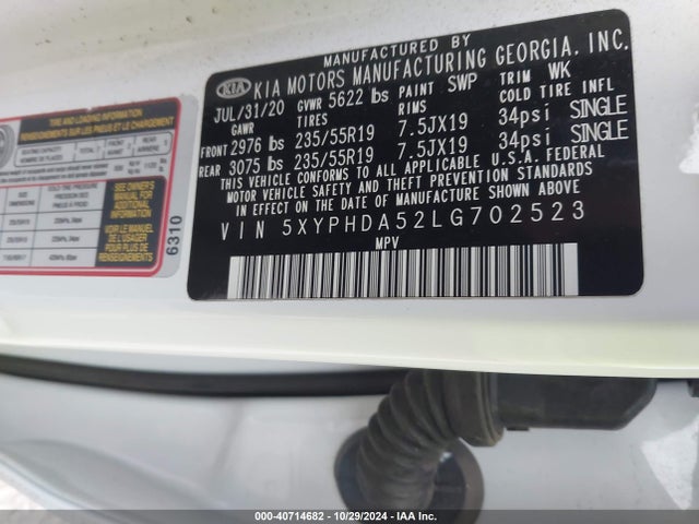 KIA Sorento 3.3l Ex 2020 5XYPHDA52LG702523 Image 9