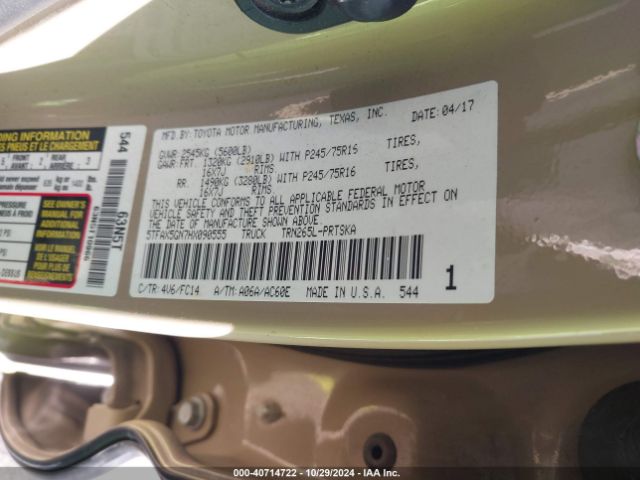 5TFAX5GN7HX090555 Toyota Tacoma Sr5