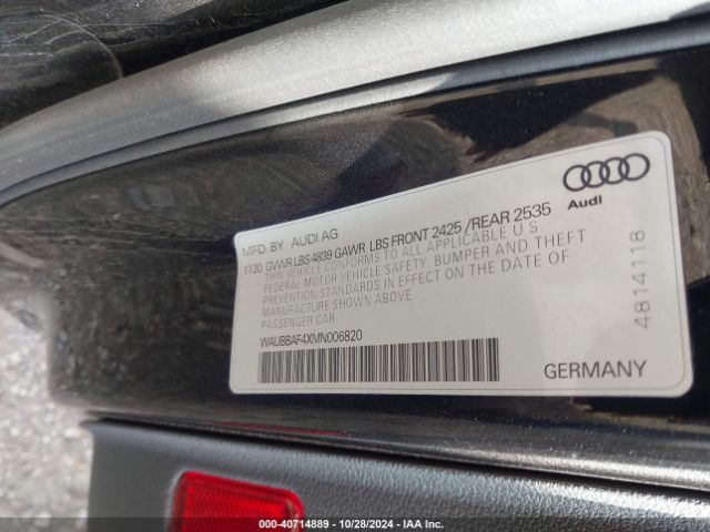 WAUBBAF4XMN006820 Audi A4 Premium Plus 40 Tfsi Quattro S Tronic