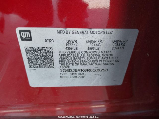 1G6DJ5RK6R0100250 Cadillac Ct4 Luxury