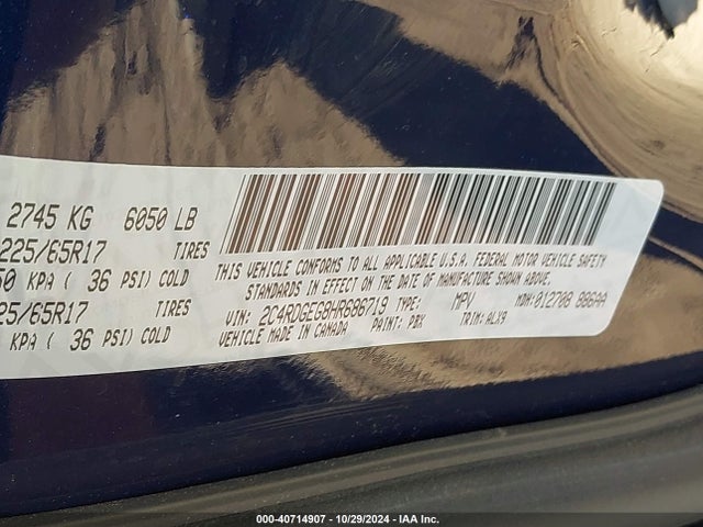 Dodge Grand Caravan Gt 2017 2C4RDGEG8HR686719 Image 9