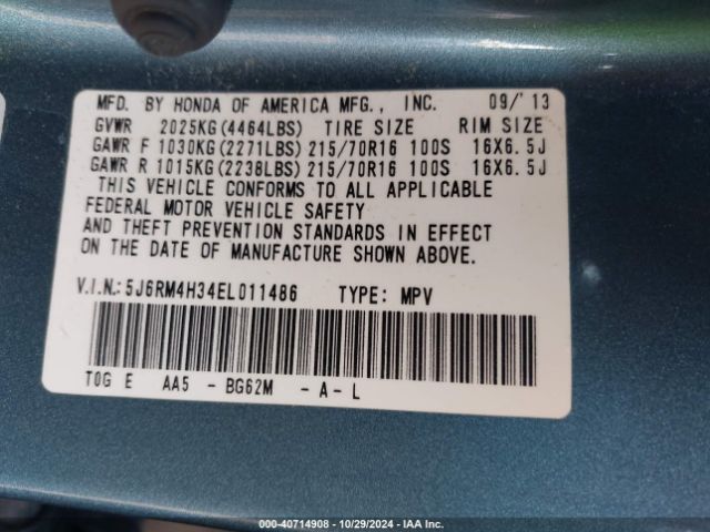 5J6RM4H34EL011486 Honda CR-V LX