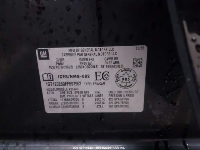 1GT120E80FF597962 GMC Sierra 2500hd Denali