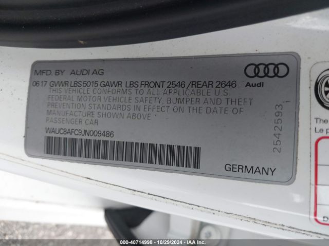WAUC8AFC9JN009486 Audi A6 2.0t Premium/2.0t Sport