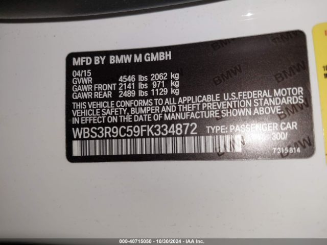 WBS3R9C59FK334872 BMW M4