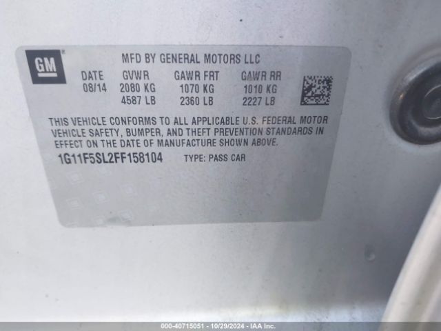 1G11F5SL2FF158104 Chevrolet Malibu 1lz
