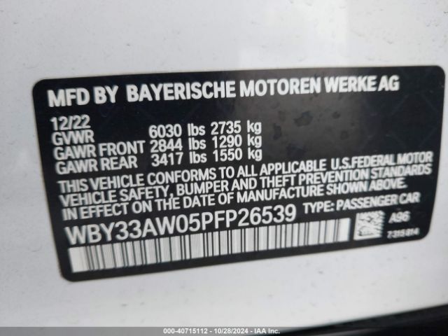 WBY33AW05PFP26539 BMW I4 M50