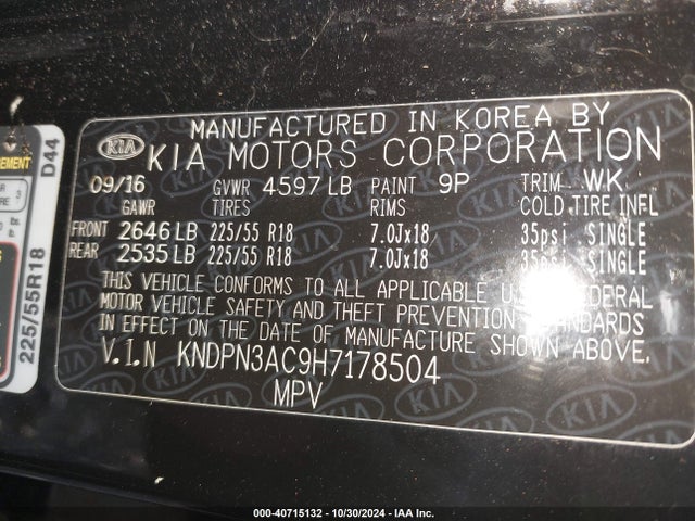 KIA Sportage Ex 2017 KNDPN3AC9H7178504 Image 9