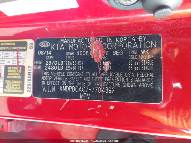KIA Sportage Lx 2015 KNDPBCAC7F7704392 Image 9